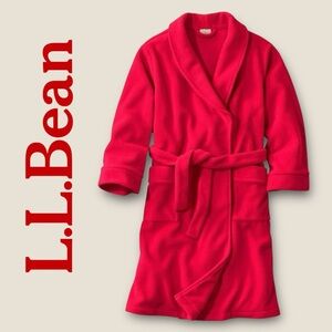 LL Bean Kids Fleece Robe Unisex Red Size: Large 14-16 Item ID 212316 Comfort